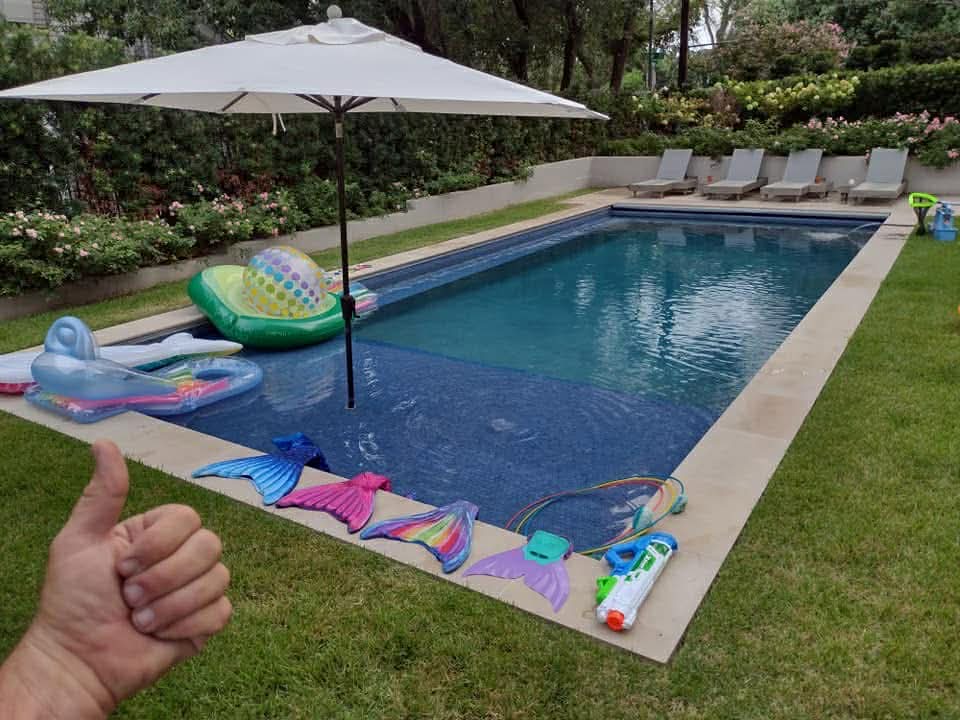 Maintained backyard pool with balanced water chemistry — Steiner Ranch TX