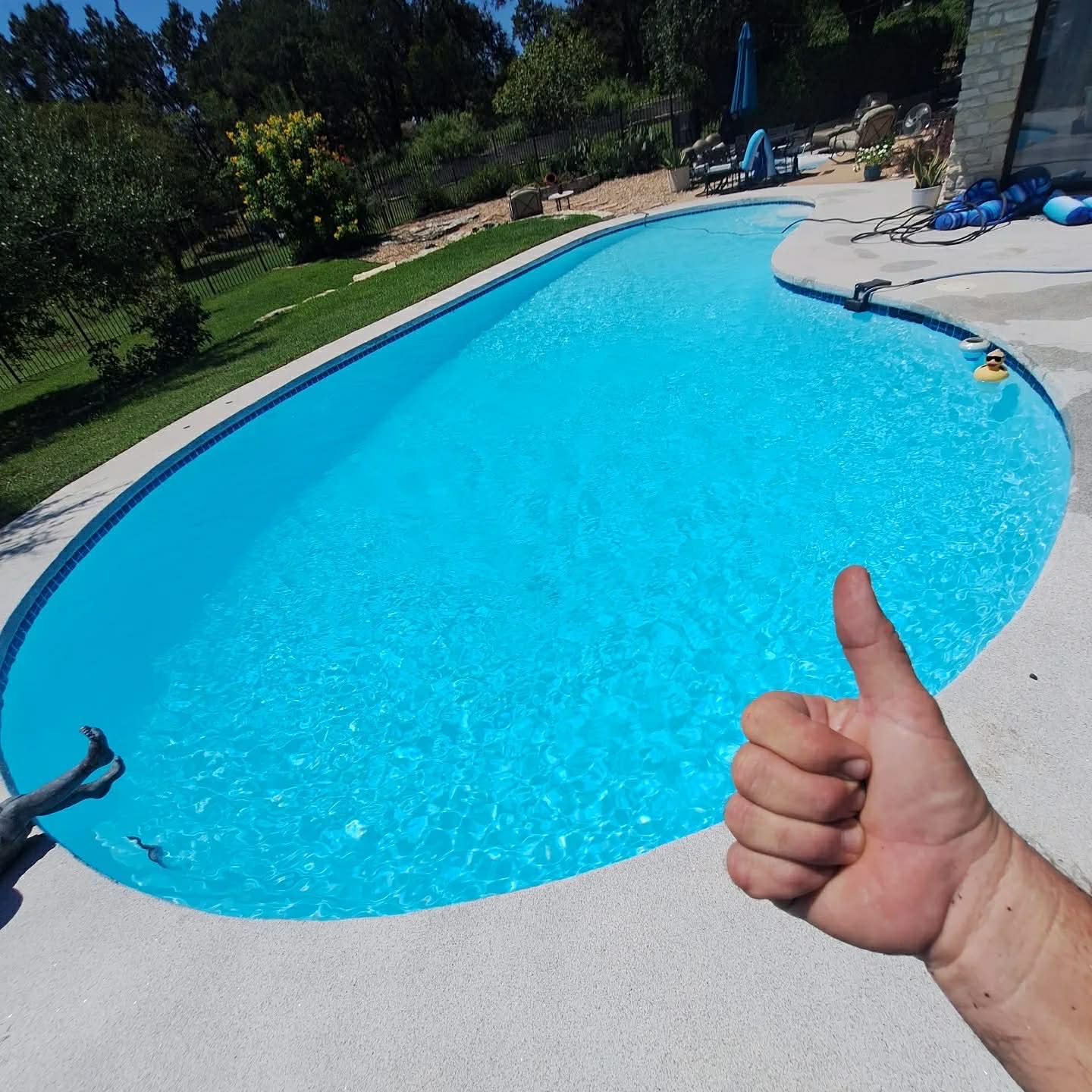 Residential pool maintained by The Pool Police — Steiner Ranch TX