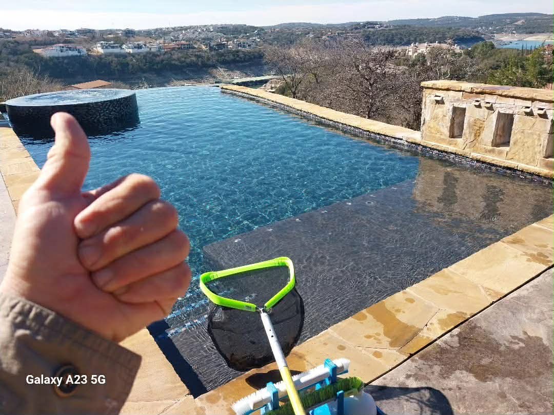 Hill Country pool serviced by The Pool Police — Rough Hollow Lake Travis